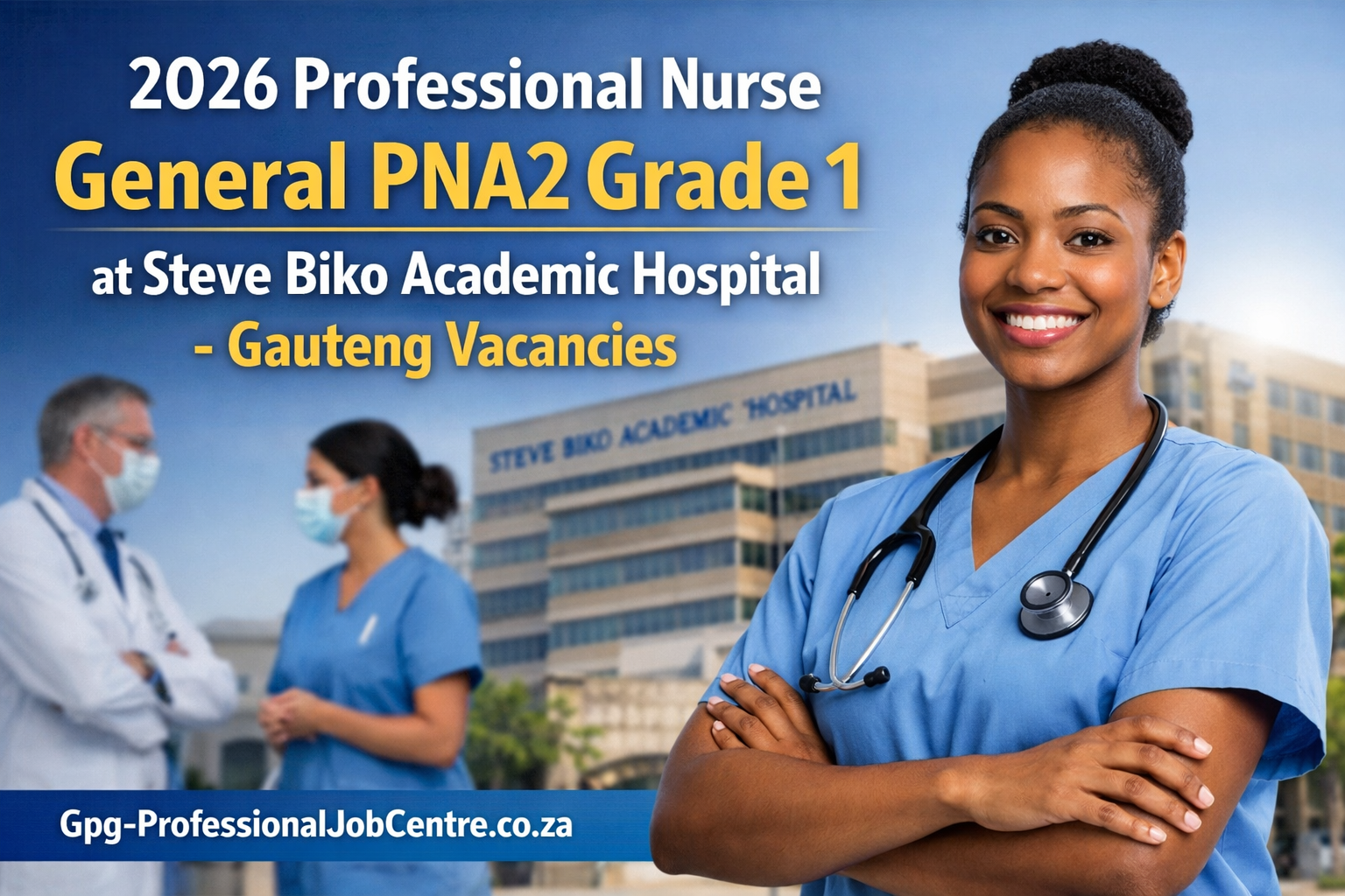 Professional nurse providing patient care at Steve Biko Academic Hospital Gauteng