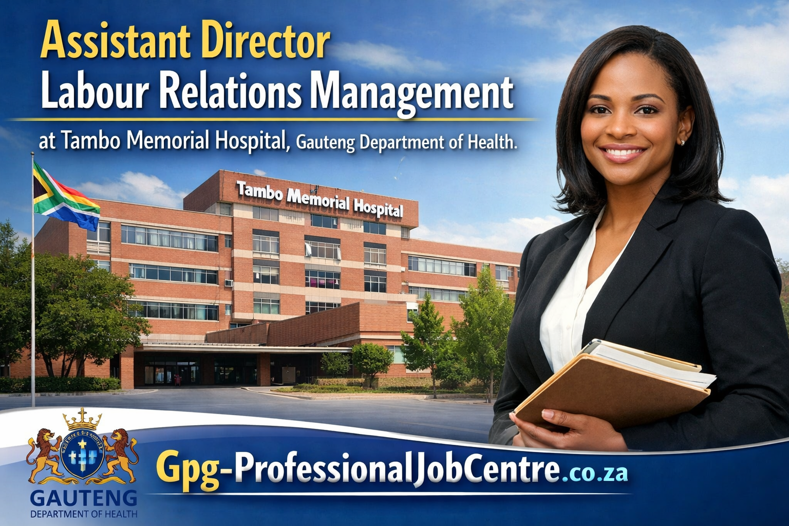 Gauteng Department of Health Assistant Director Labour Relations Management job vacancy at Tambo Memorial Hospital