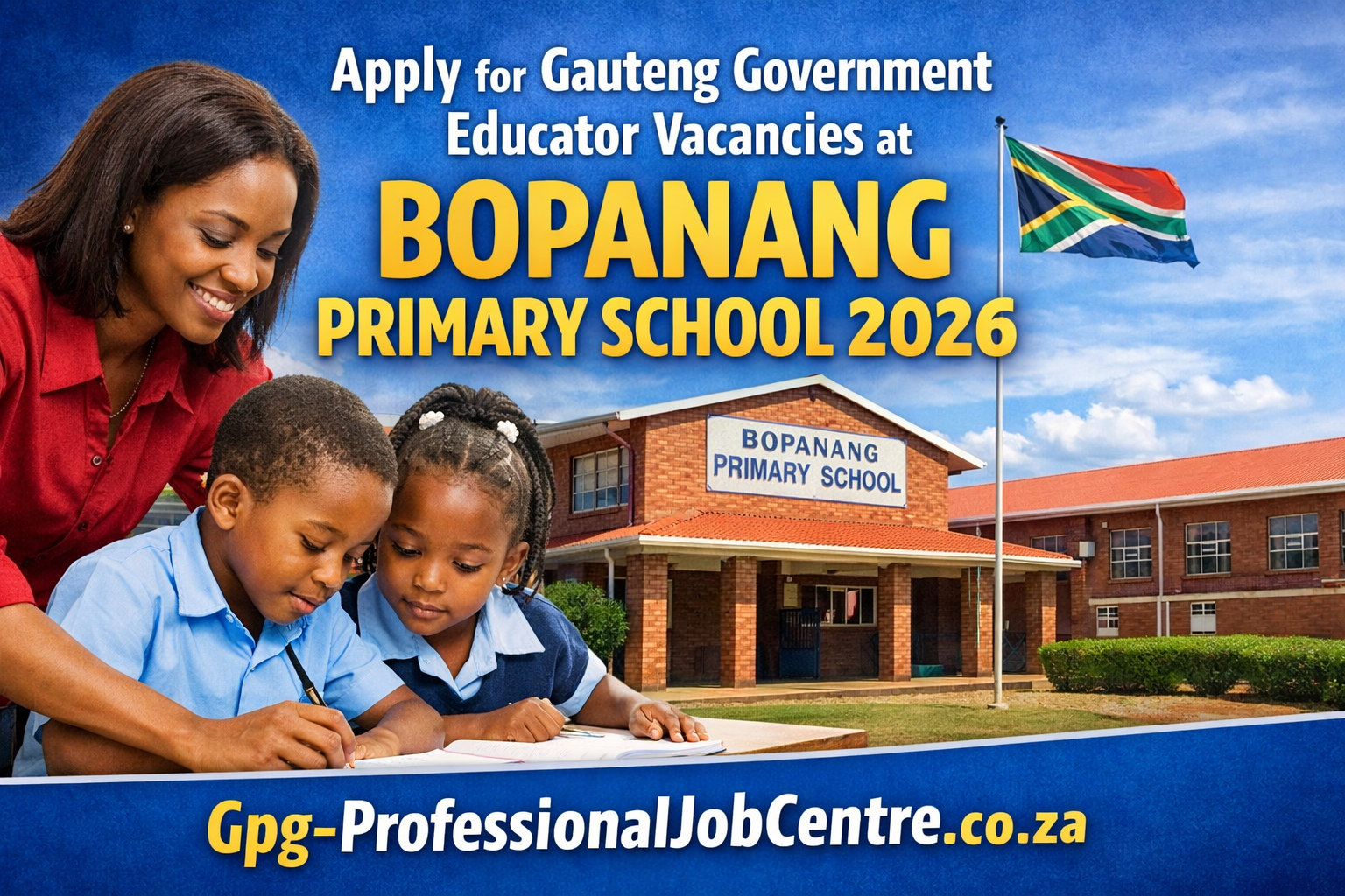 Apply for Gauteng Government Educator Vacancies at BOPANANG PRIMARY SCHOOL 2026