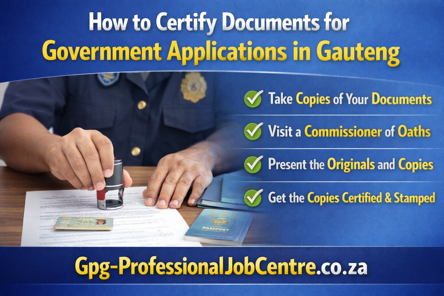 How to Certify Documents for Government Applications in Gauteng