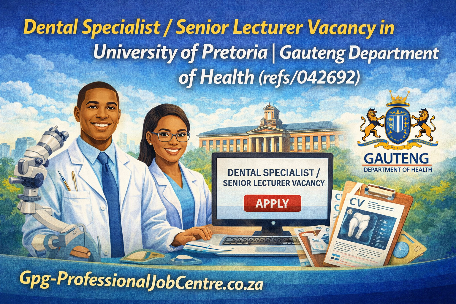 Dental specialist working in pathology lab Gauteng Department