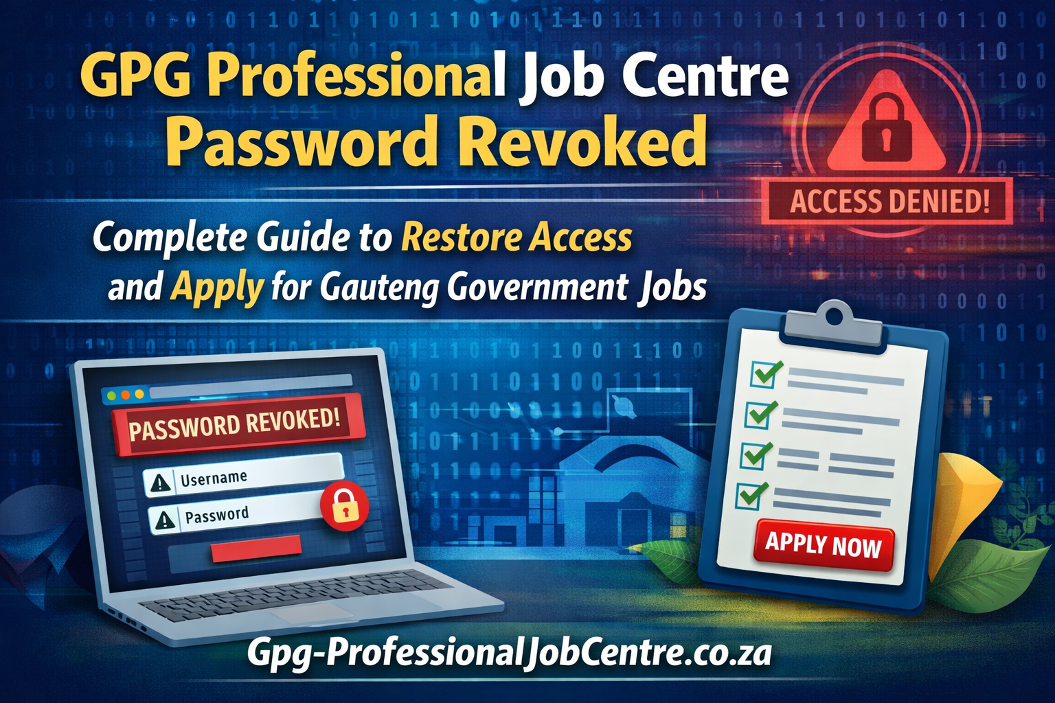 GPG Professional Job Centre Password Revoked, Complete Guide to Restore Access and Apply for Gauteng Government Jobs