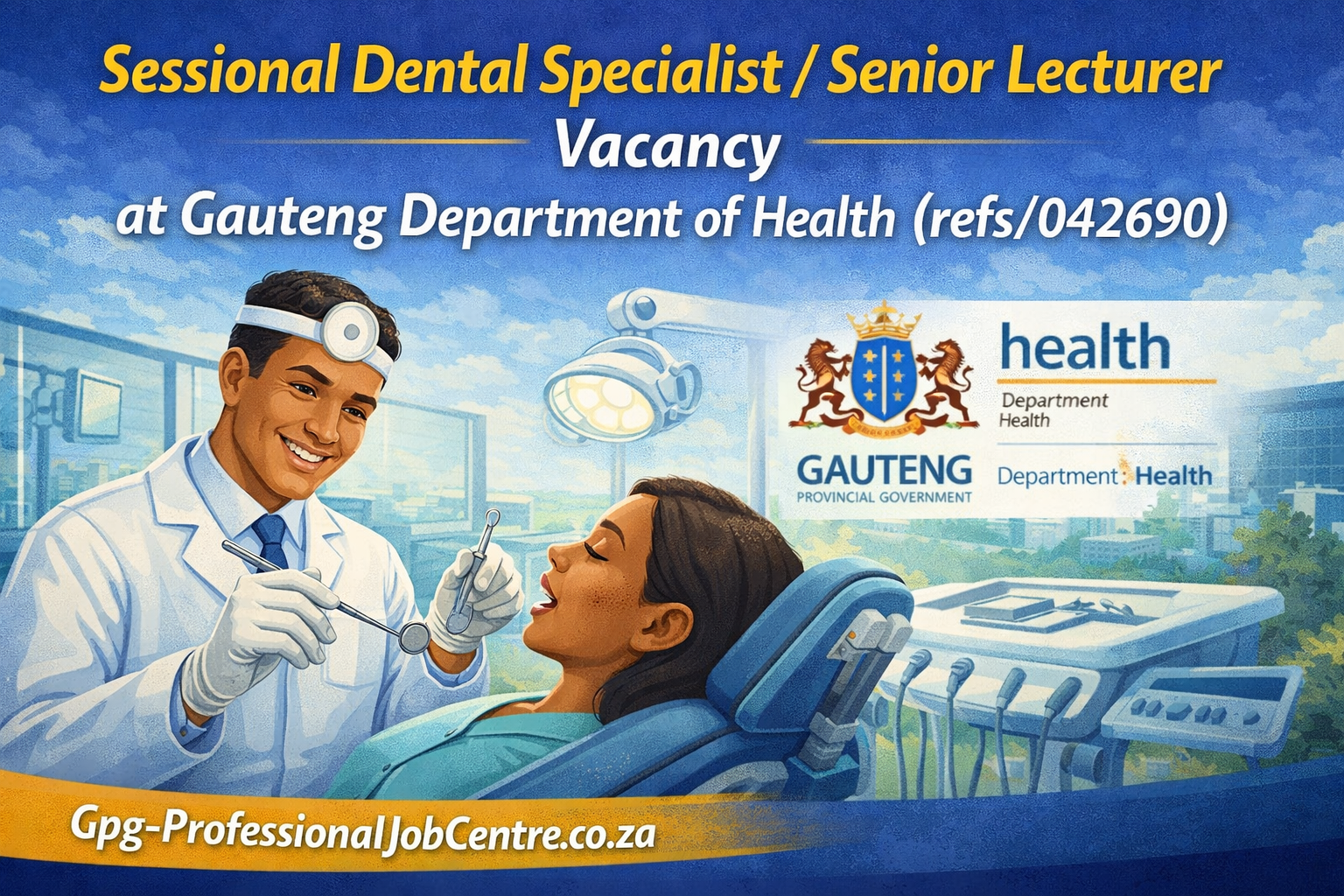Sessional Dental Specialist / Senior Lecturer Vacancy at Gauteng Department of Health (refs/042690)