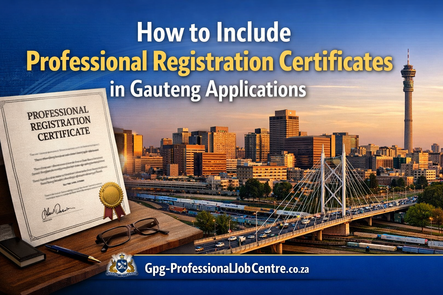 Job applicant submitting professional registration certificates for Gauteng government job