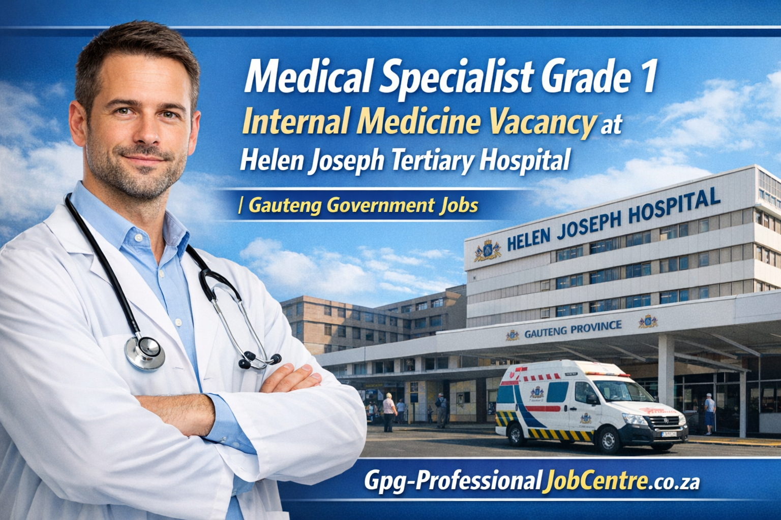 Medical Specialist Grade 1 Internal Medicine Vacancy at Helen Joseph Tertiary Hospital | Gauteng Government Jobs
