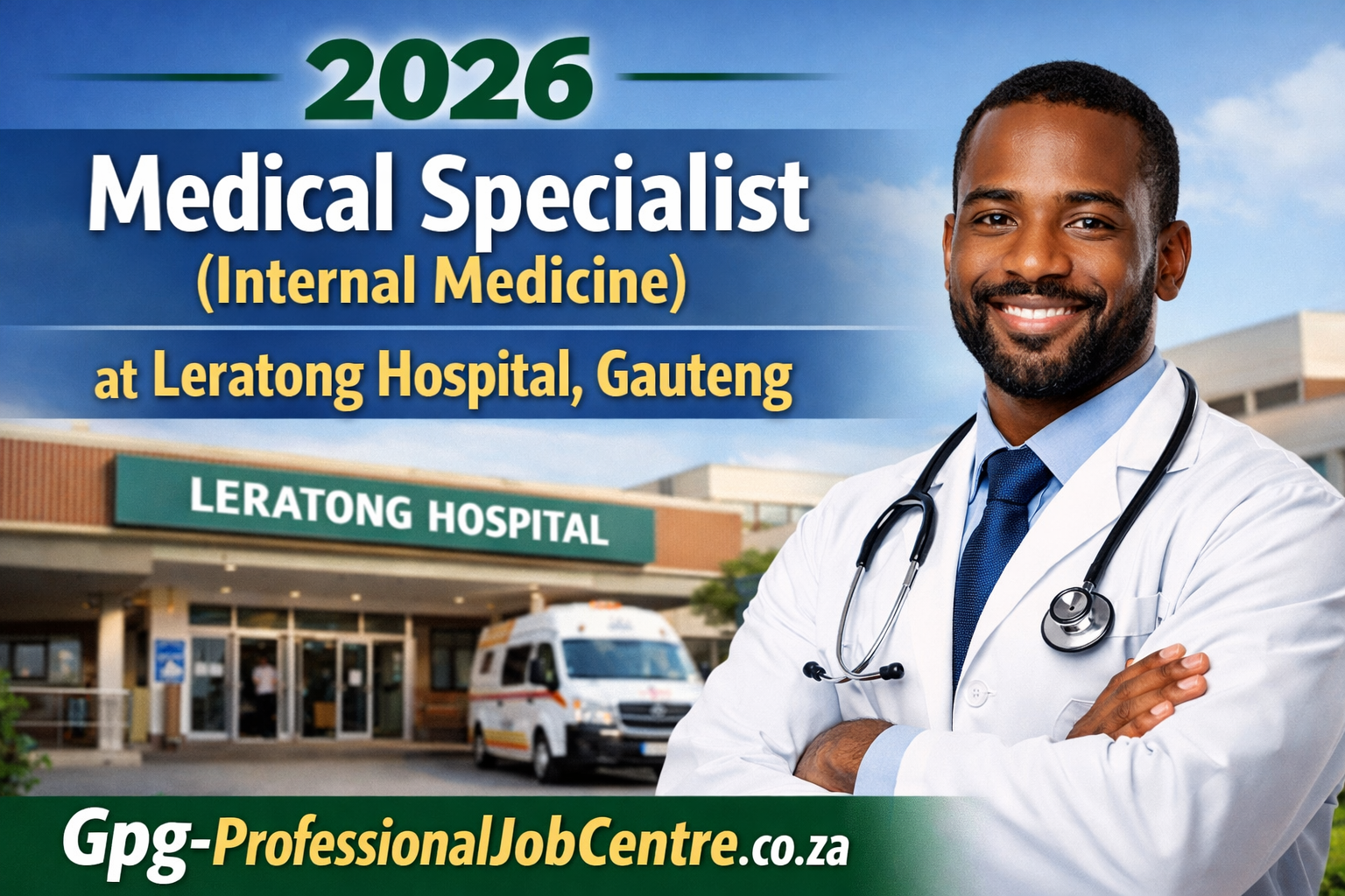 Medical Specialist Internal Medicine vacancy at Leratong Hospital under Gauteng Department of Health