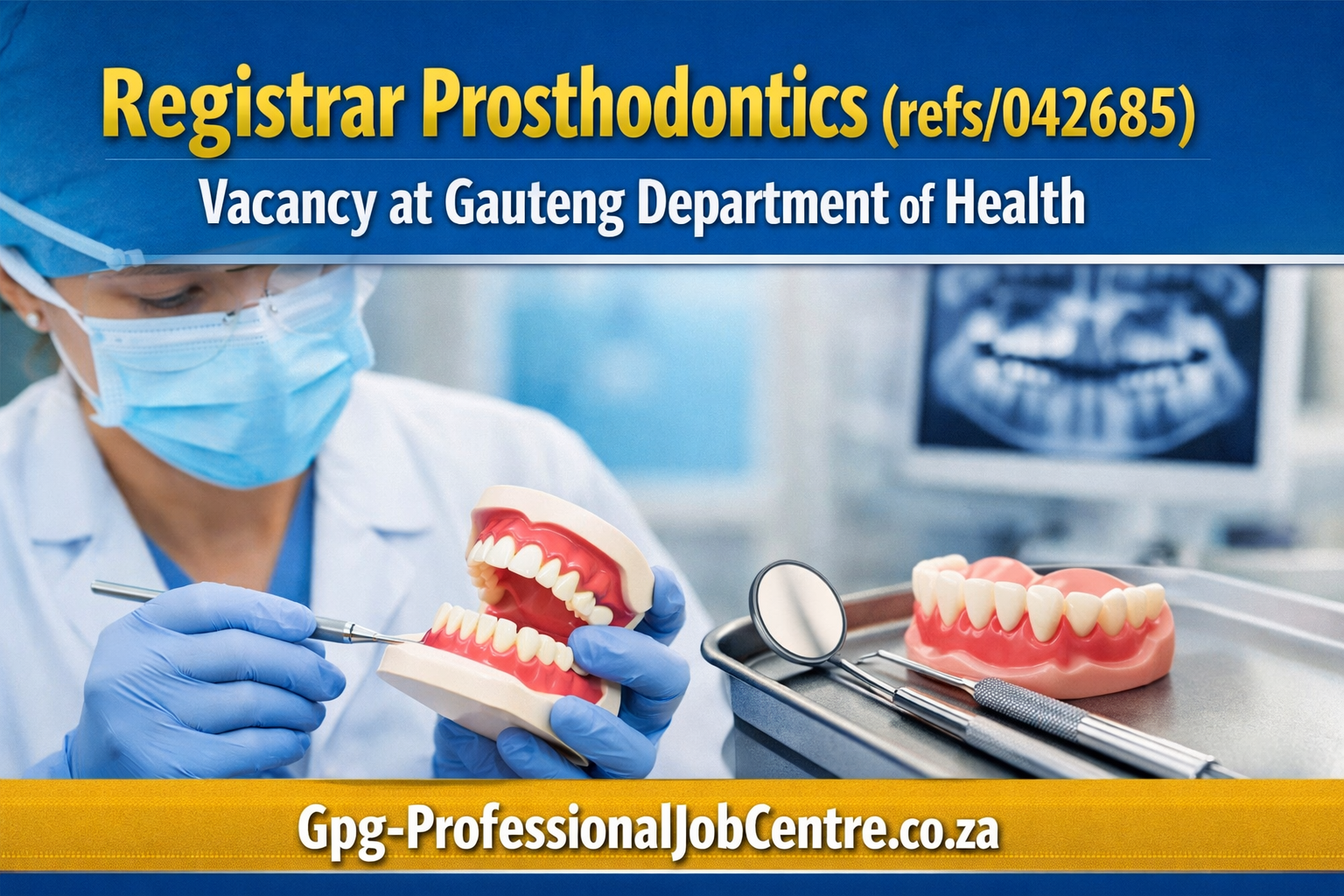 Registrar Prosthodontics (refs/042685) Vacancy at Gauteng Department of Health