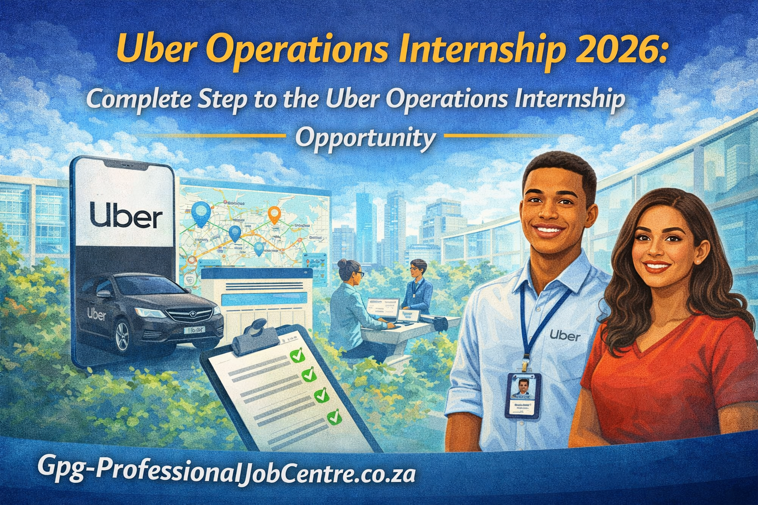 Students collaborating at a tech internship with data dashboards