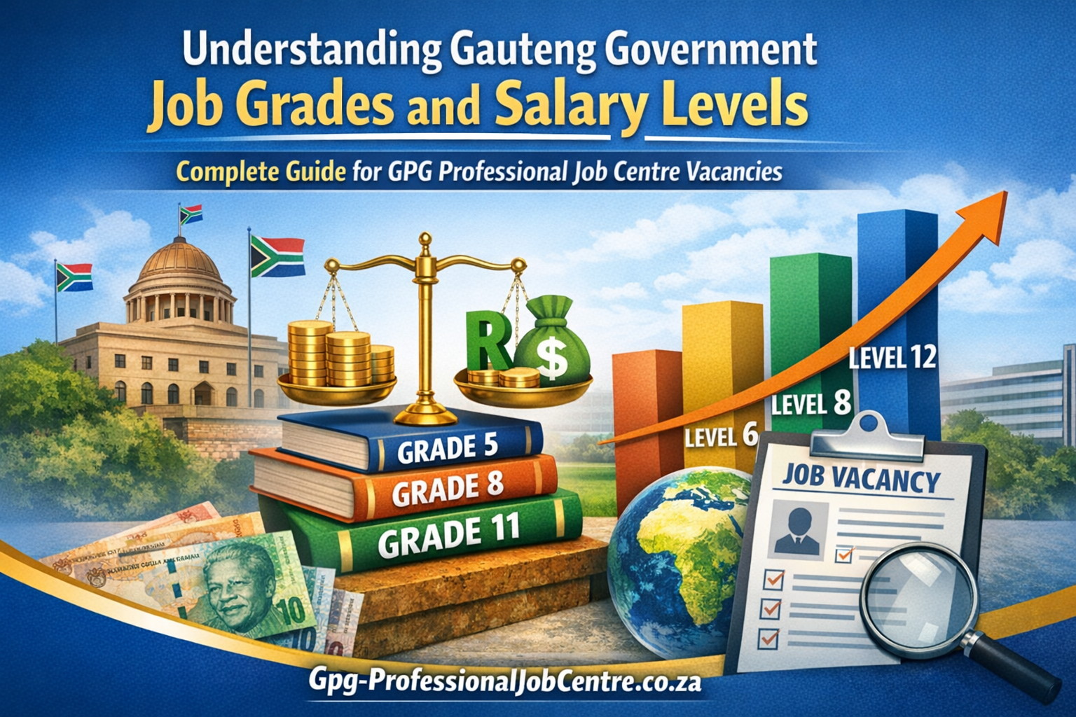 Gauteng government salary levels and job grades guide for GPG Professional Job Centre Vacancies