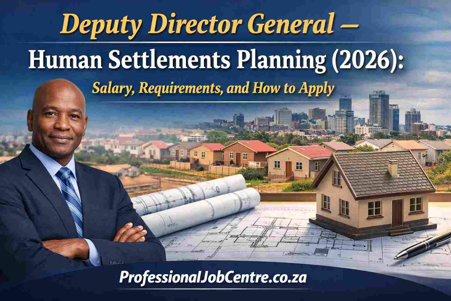 Senior government official planning sustainable human settlements and infrastructure development