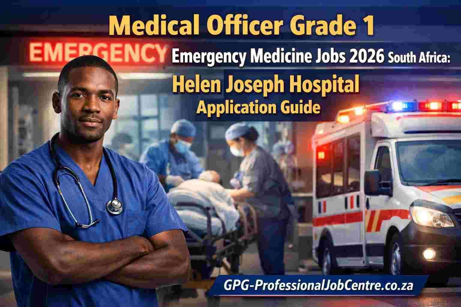 Medical officer treating emergency patient in Johannesburg hospital