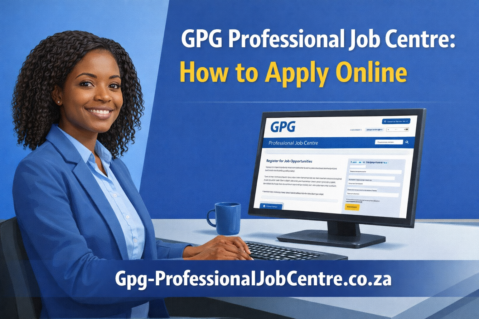 South African professional submitting an online job application on GPG Job Centre
