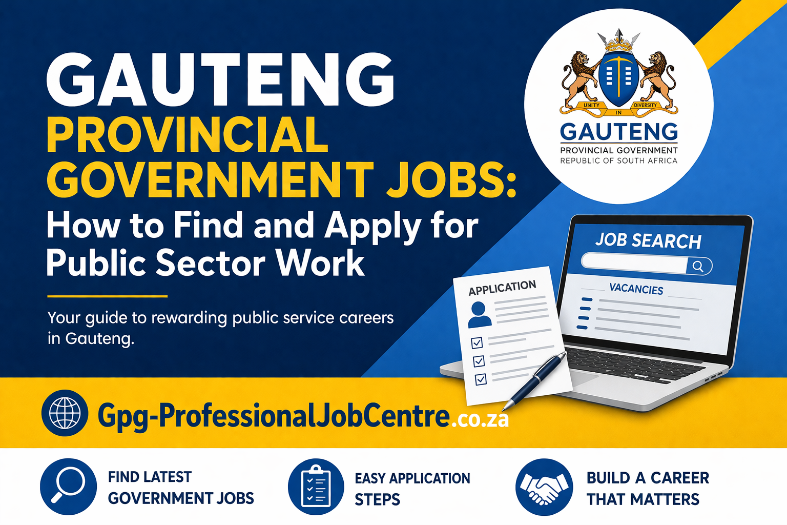 Person searching government jobs online on laptop