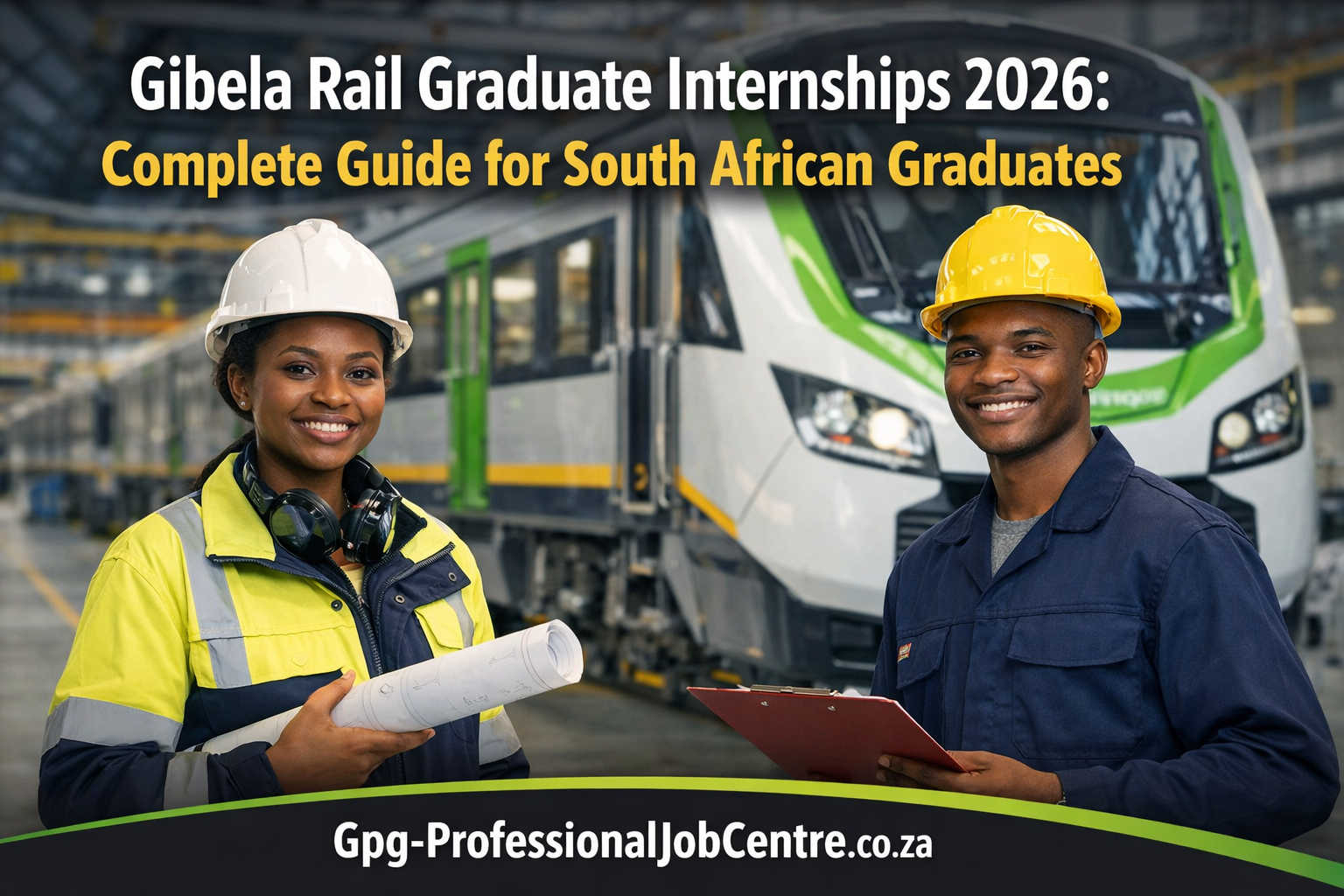 Graduate interns working in a rail manufacturing facility in South Africa