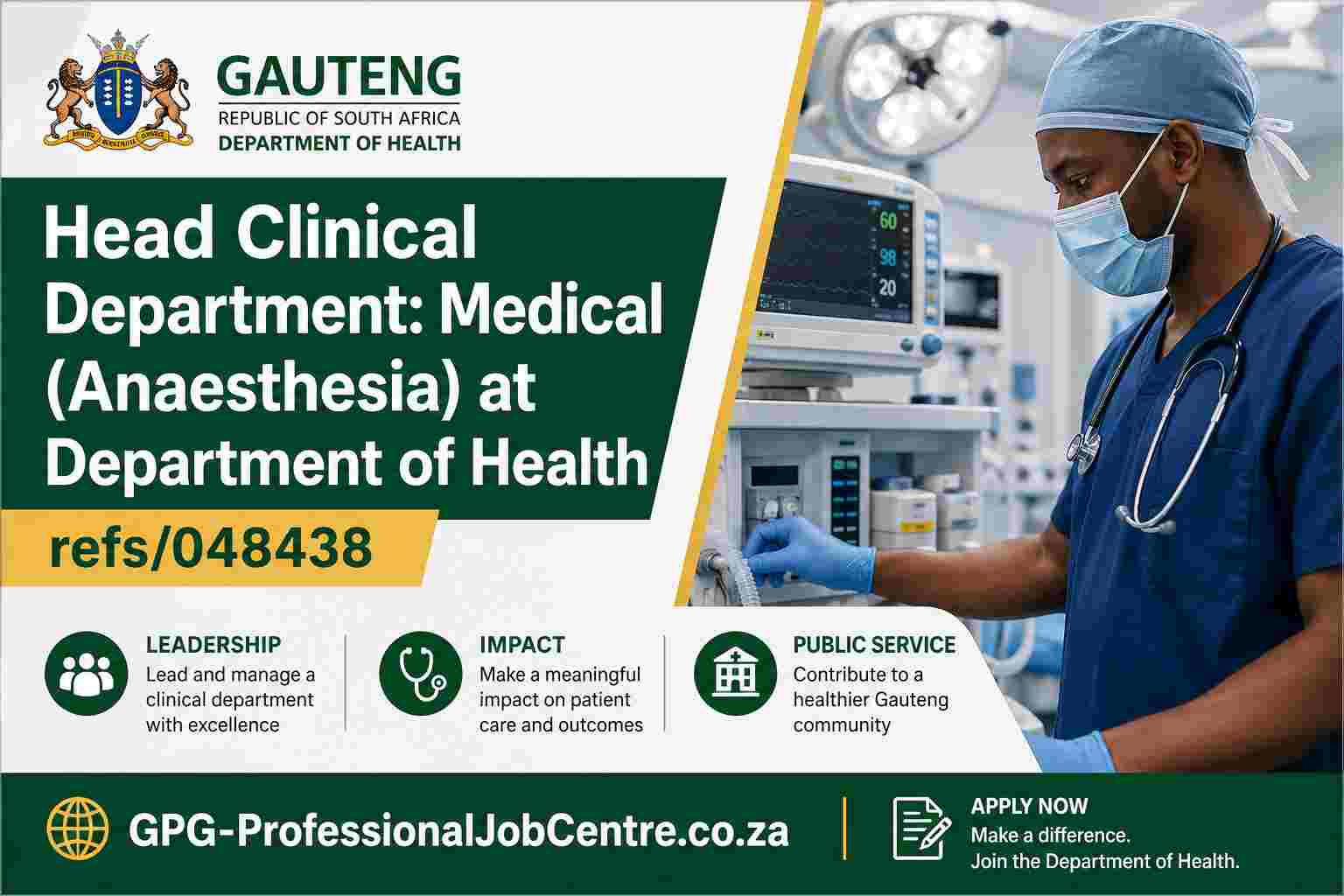 Senior anaesthesia doctor leading hospital team in South Africa