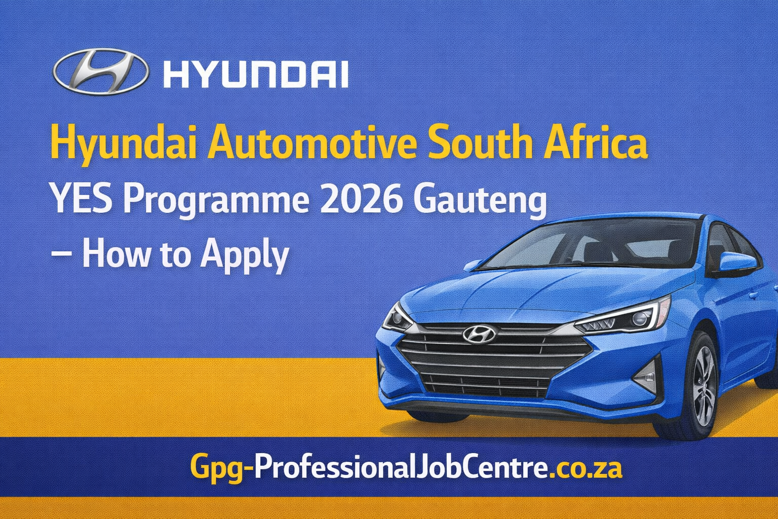 Young South African trainee learning in Hyundai automotive environment