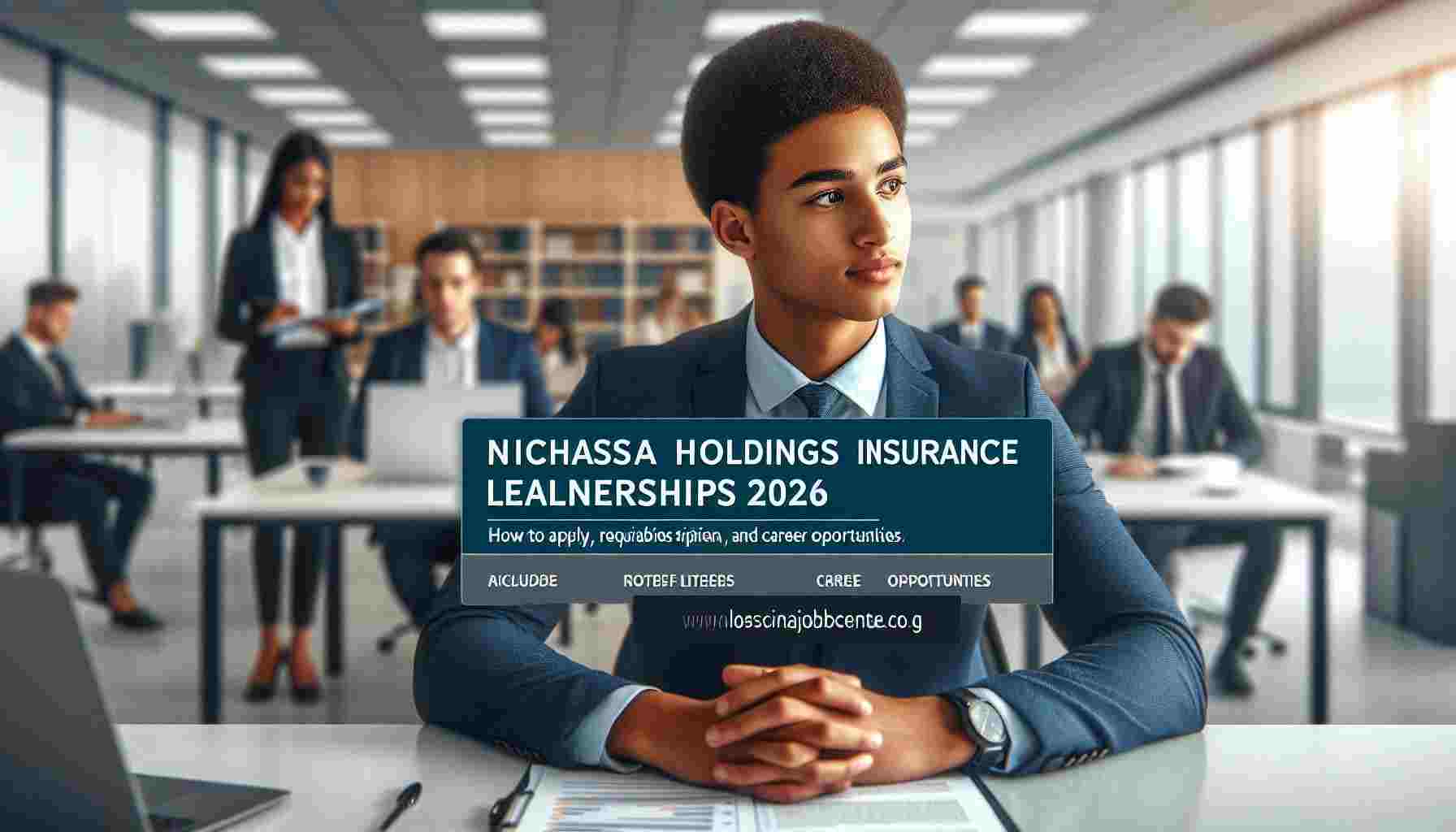 South African learners working in an insurance office environment