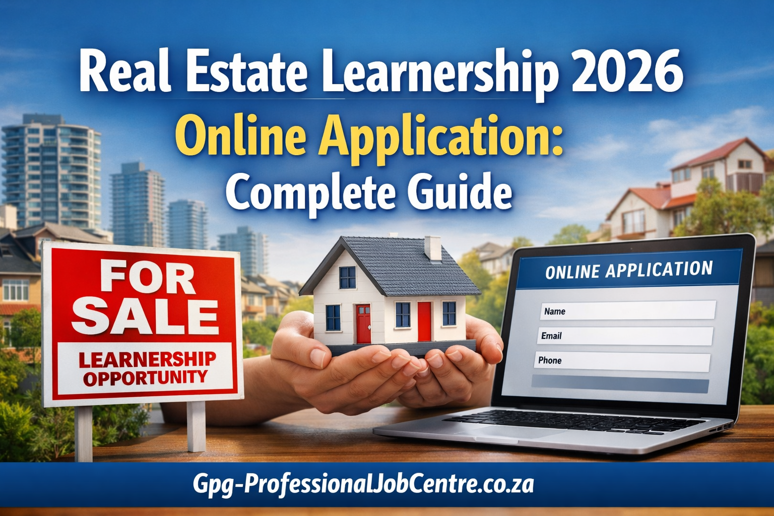 Young professional applying for real estate learnership online