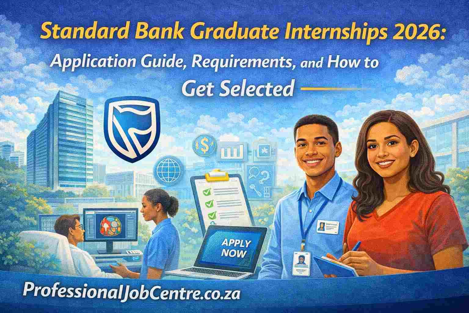 South African graduates working inside a corporate banking office