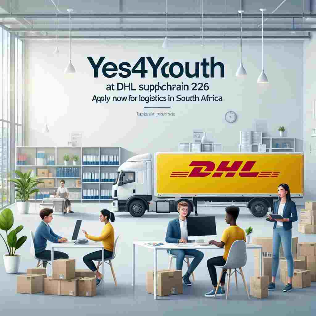 Young South African learners working in a DHL warehouse logistics environment