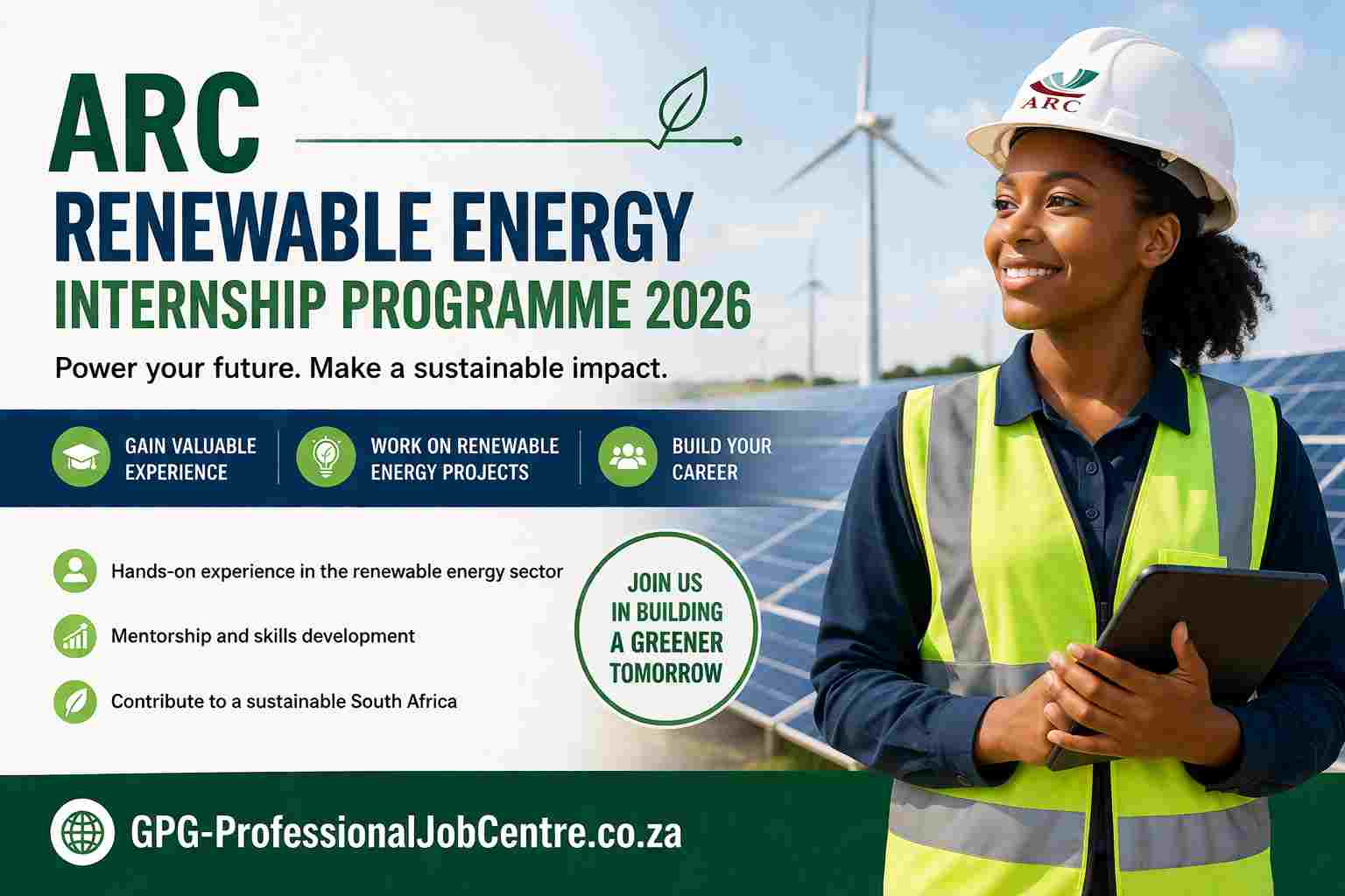 Graduate interns working inside renewable energy research laboratory in Pretoria Silverton ARC facility