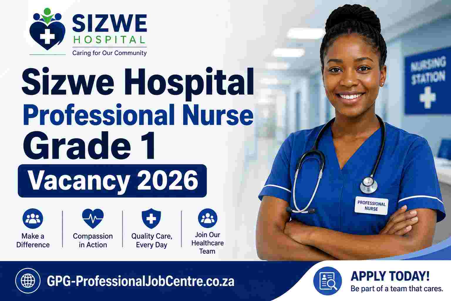 Professional Nurse Grade 1 nursing vacancy at Sizwe Tropical Disease Hospital Gauteng 2026