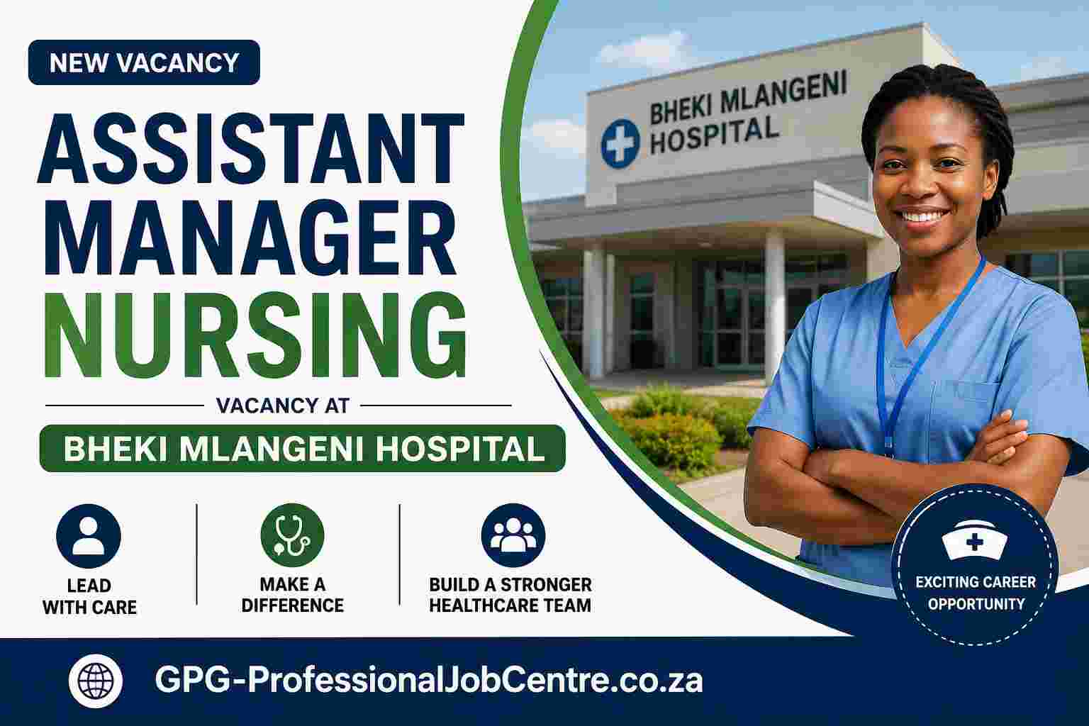 Assistant Manager Nursing vacancy announcement for Bheki Mlangeni Hospital in Gauteng, South Africa.