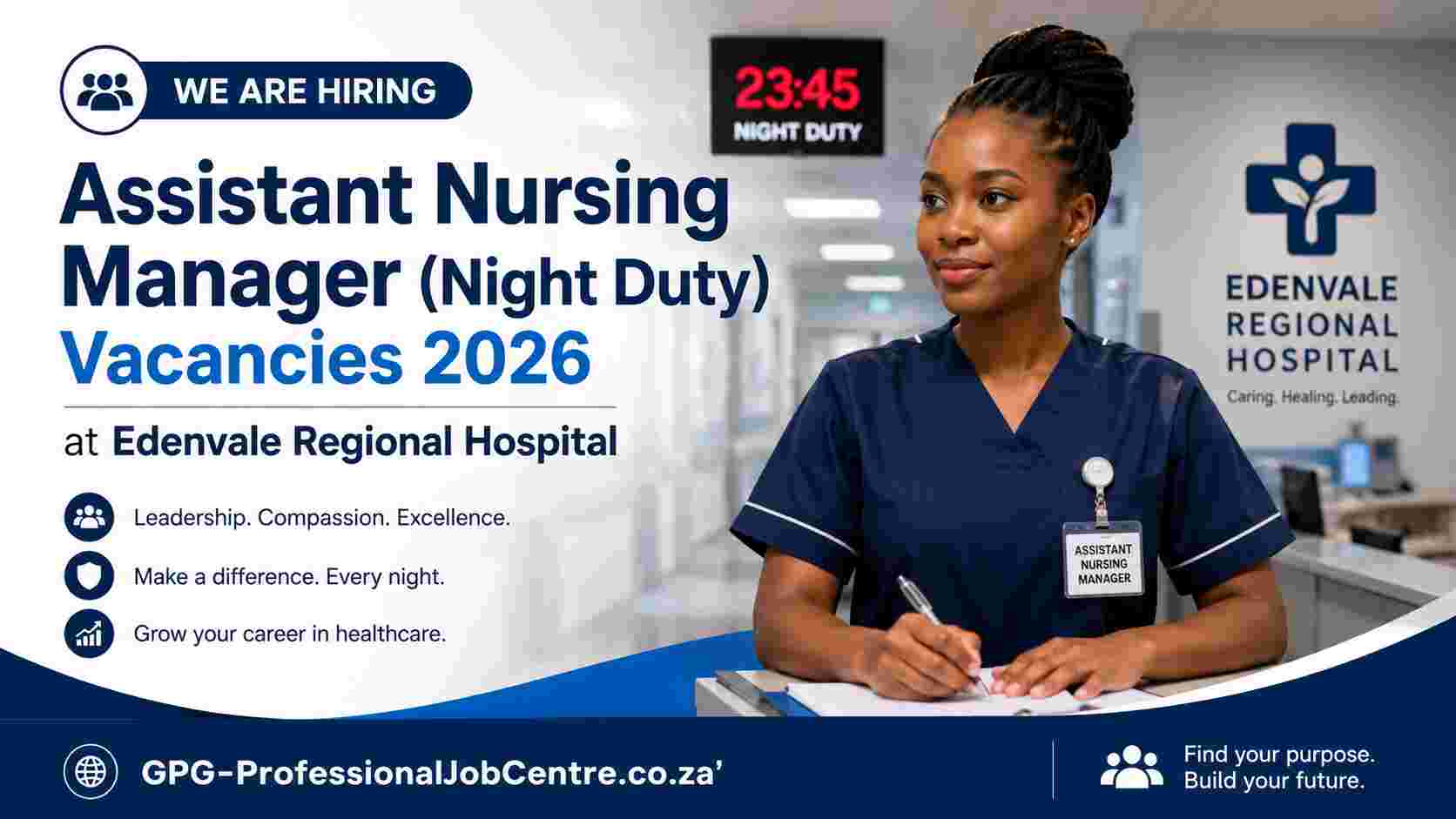 Assistant Nursing Manager Night Duty Vacancy 2026 at Edenvale Regional Hospital Gauteng