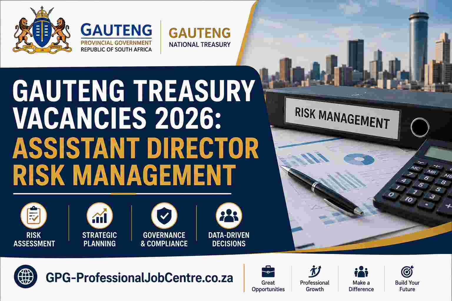 Gauteng Treasury Vacancies 2026 Assistant Director Internal Risk Management job advertisement