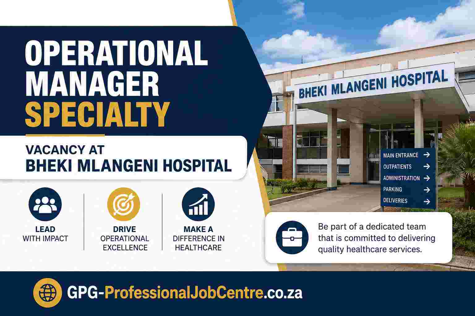 Bheki Mlangeni District Hospital operating theatre and CSSD nursing management vacancy details.