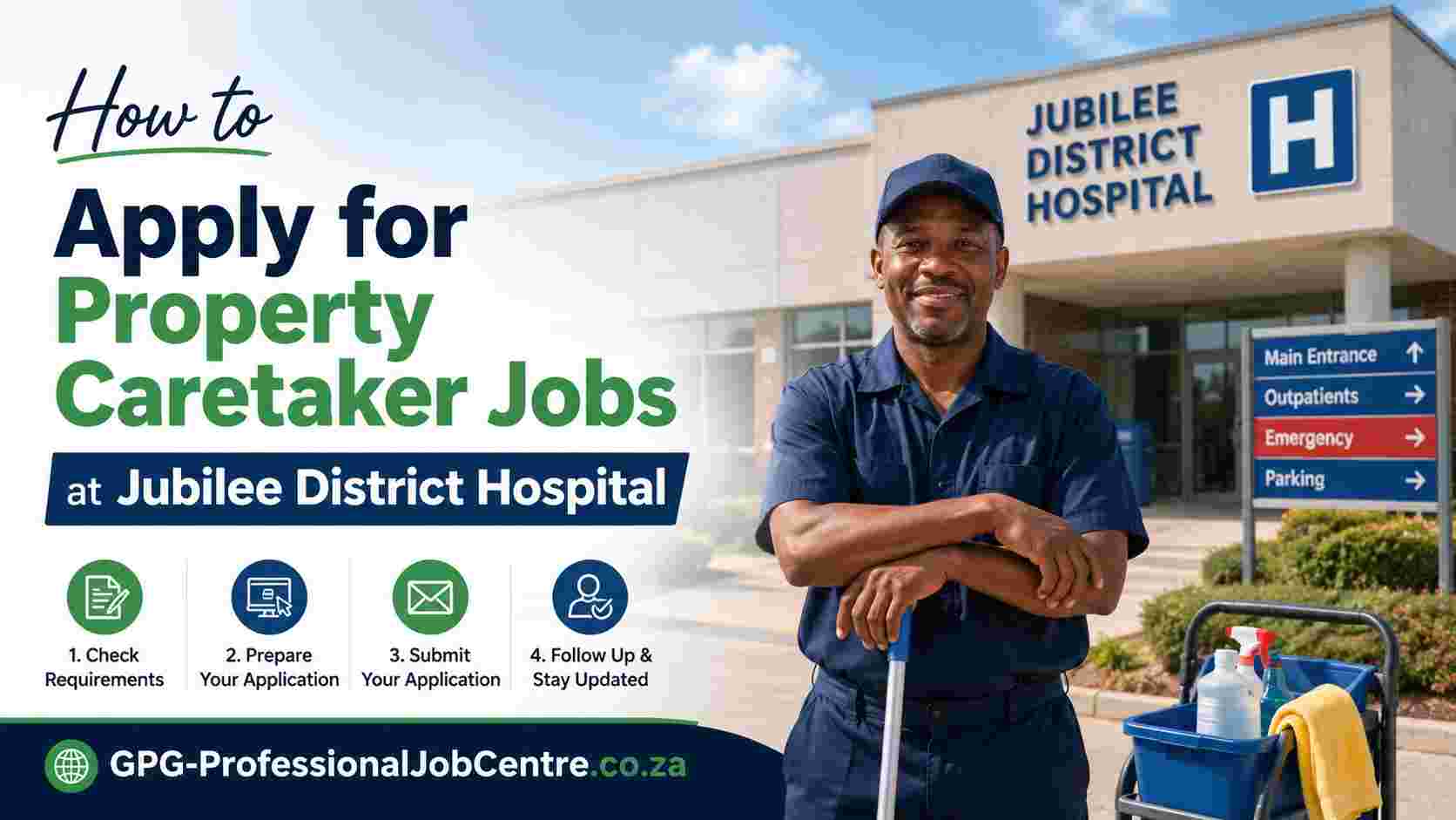 Property caretaker jobs at Jubilee District Hospital Gauteng Department of Health vacancy banner